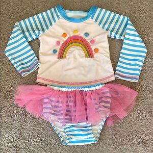 Rainbow baby swim suit tutu